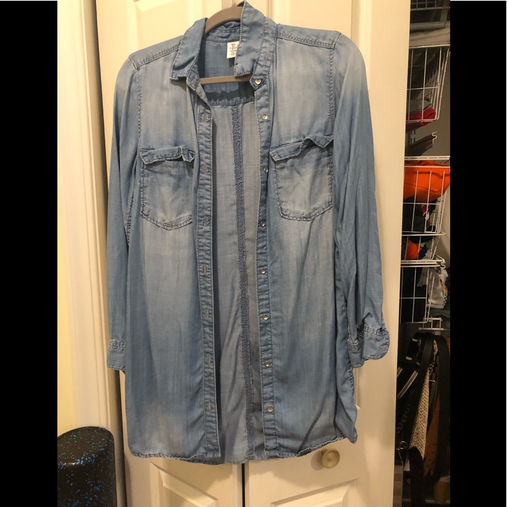 Denim long shirt. Worn once.